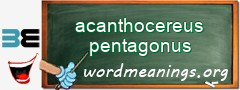 WordMeaning blackboard for acanthocereus pentagonus